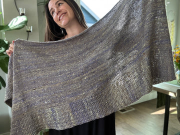 closeup of fabric of handknit poncho