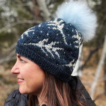 closeup of fabric of handknit hat