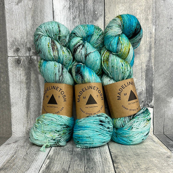 madelinetosh tosh merino light aqua pixel - Knot Another Hat
