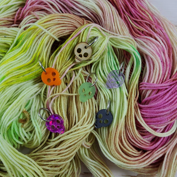 katrinkles skull stitch marker set - Knot Another Hat