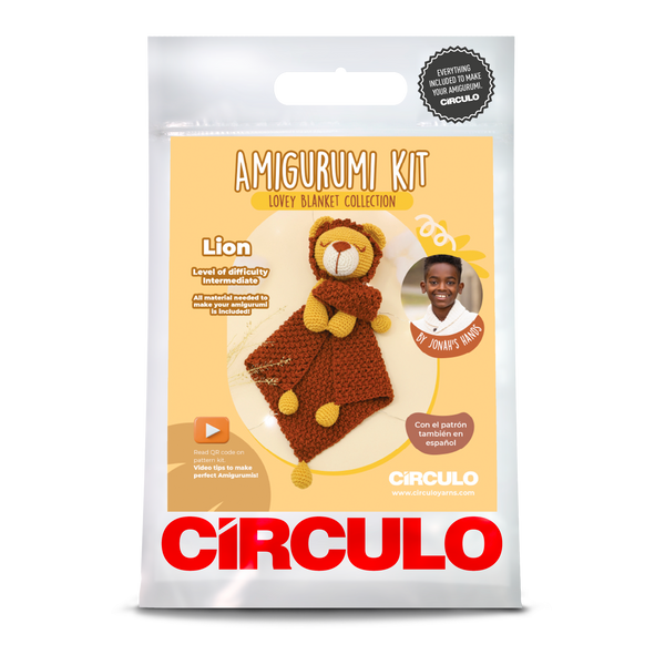 circulo amigurumi lovey blanket kit 03 lion - Knot Another Hat