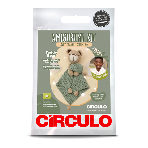 circulo amigurumi lovey blanket kit 04 teddy bear - Knot Another Hat