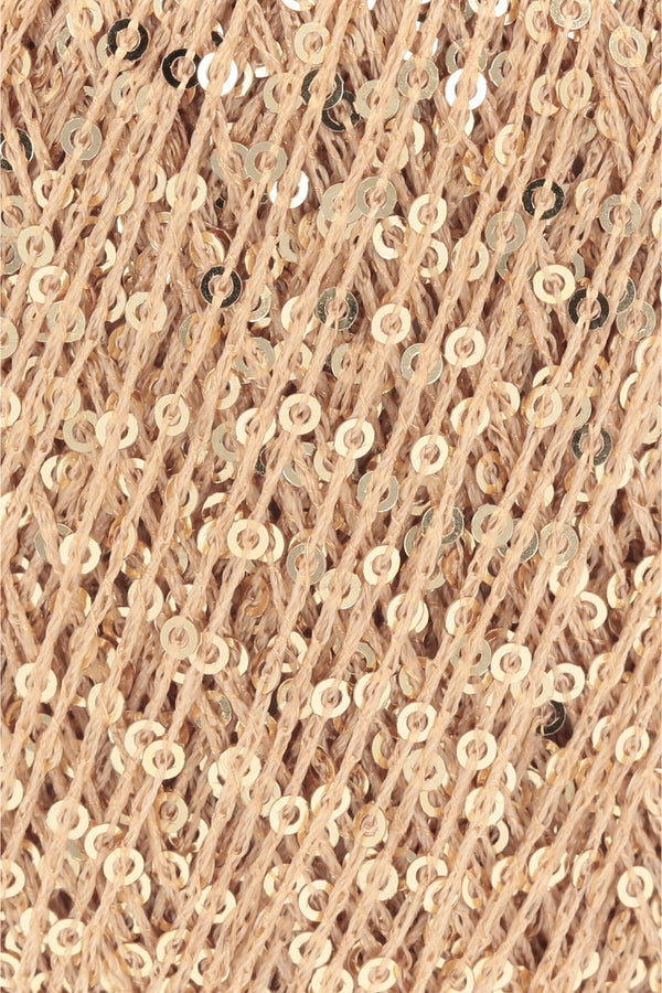 lang yarns paillettes 0028 tan/gold - Knot Another Hat