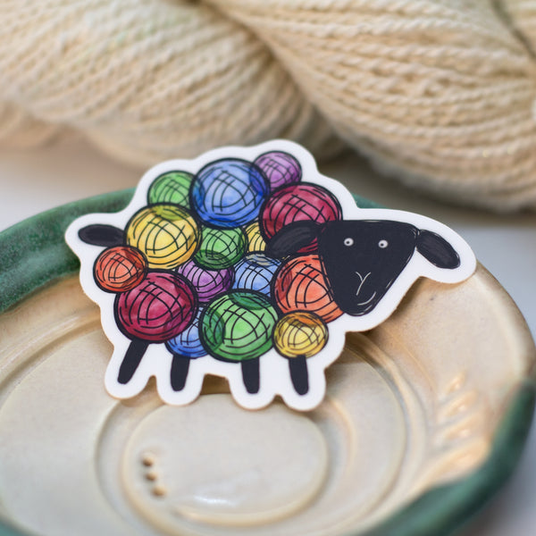 blue bird makery vinyl stickers rainbow sheep - Knot Another Hat