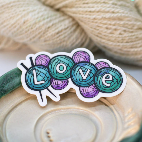blue bird makery vinyl stickers yarn love - Knot Another Hat