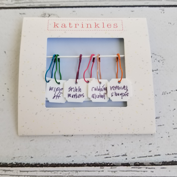 katrinkles write on/wipe off stitch marker set - Knot Another Hat