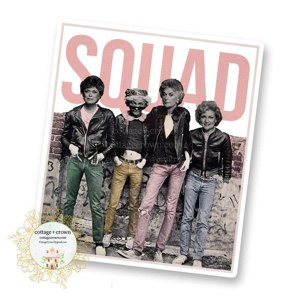 cottage + crown snarky vinyl stickers squad best friends - Knot Another Hat
