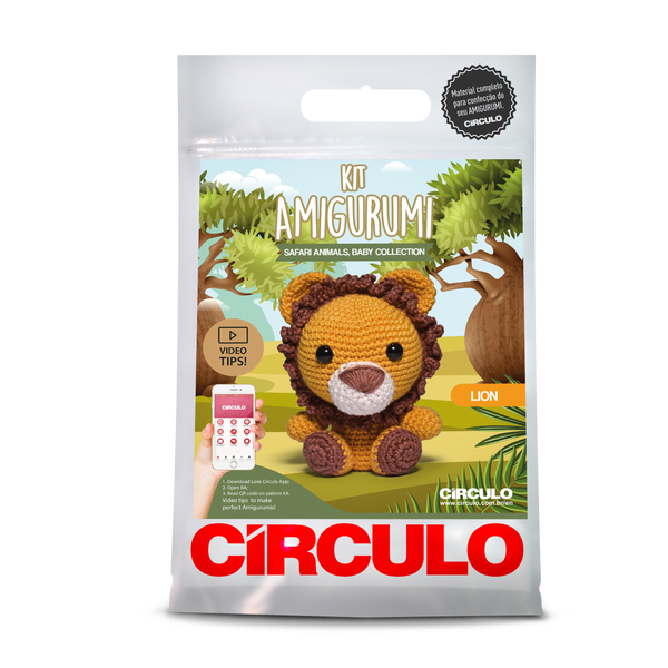 circulo amigurumi baby safari animal kit 05 lion - Knot Another Hat