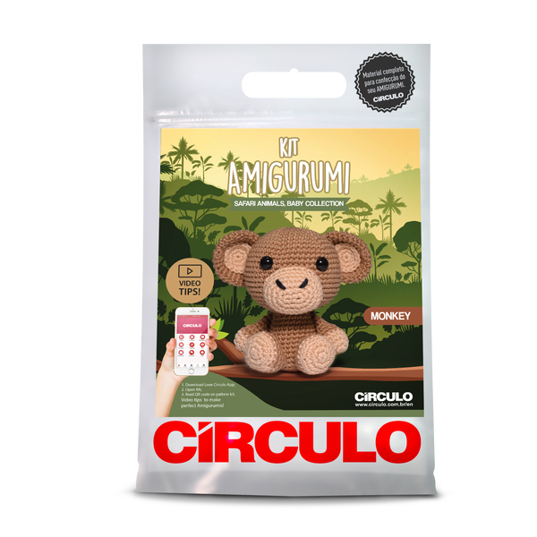 circulo amigurumi baby safari animal kit 02 monkey - Knot Another Hat
