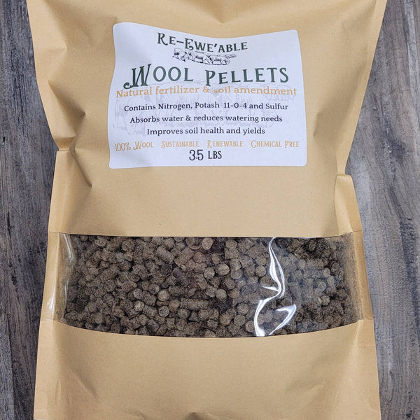 re-ewe'able wool garden pellets - natural fertilizer - Knot Another Hat