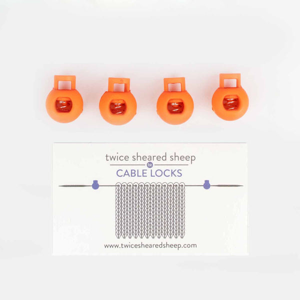 twice sheared sheep cable locks medium tangerine - Knot Another Hat