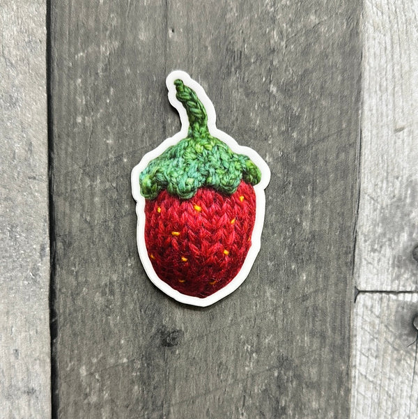 small packages knit stickers strawberry - Knot Another Hat