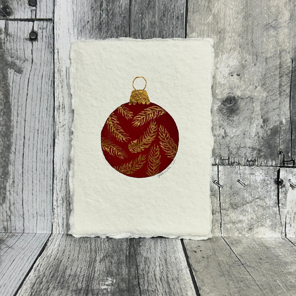 hand-painted holiday art prints by jennifer heredia Red feather - Knot Another Hat
