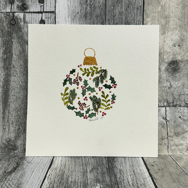 hand-painted holiday art prints by jennifer heredia Ornament 2 - Knot Another Hat