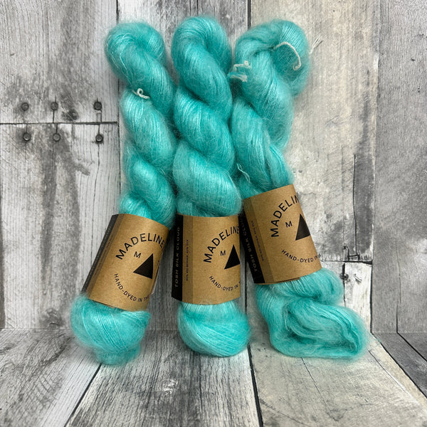 madelinetosh tosh silk cloud, hand-dyed button jar blue - Knot Another Hat