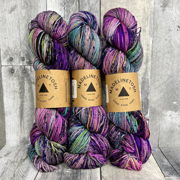 madelinetosh tosh dk HOTM: rebel rainbow rider - Knot Another Hat
