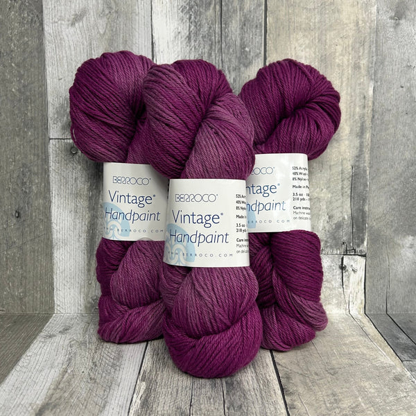 berroco vintage handpaint 5208 raspberry cream - Knot Another Hat