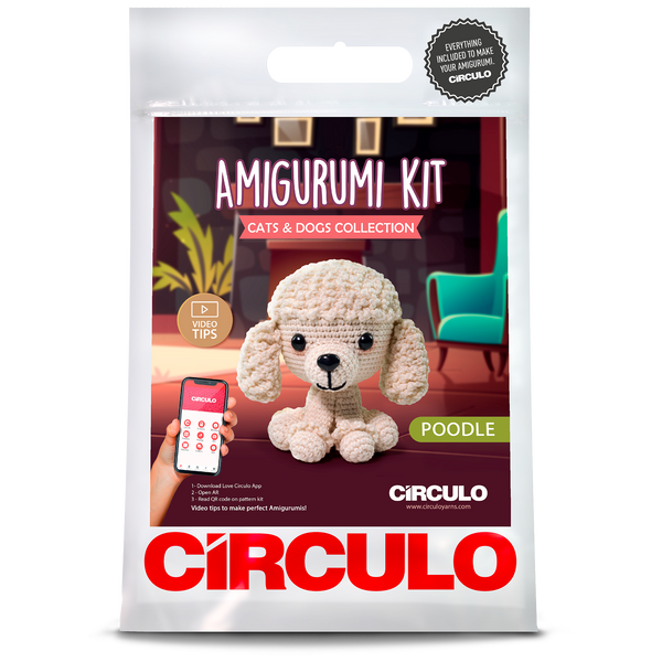 circulo amigurumi cats & dogs kit 03 poodle dog - Knot Another Hat