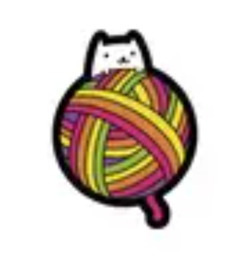 juju and moxie vinyl stickers kitty yarn ball - Knot Another Hat