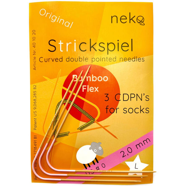 neko bamboo flex double-pointed needles L / US 0 (2.0mm) - Knot Another Hat