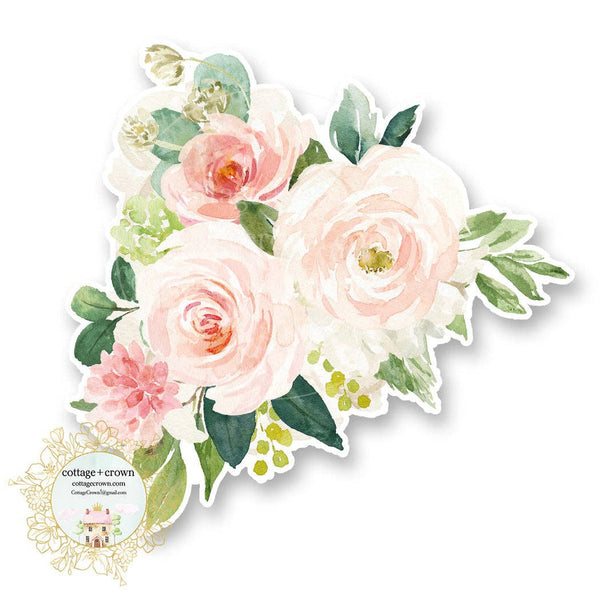 cottage + crown snarky vinyl stickers blush flowers - Knot Another Hat