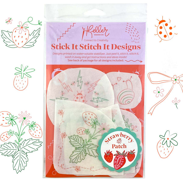 keller designs stick it stitch it water soluble embroidery patterns strawberry patch - Knot Another Hat