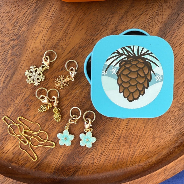 lemonwood stitch marker sets pinecone - Knot Another Hat