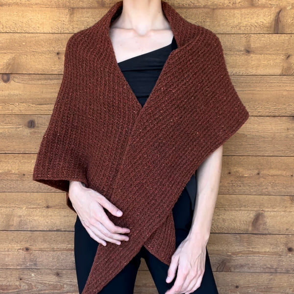one-of-a-kind handknit sample: olive knits applejack wrap  - Knot Another Hat