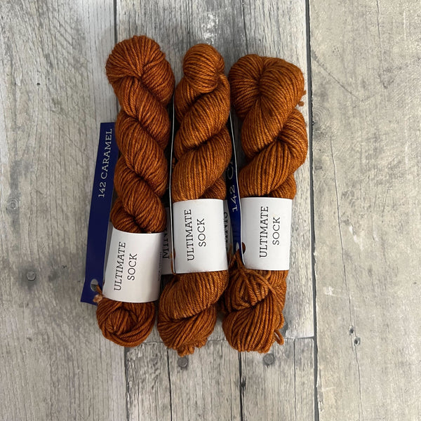 malabrigo ultimate sock mini skeins 142 caramel - Knot Another Hat