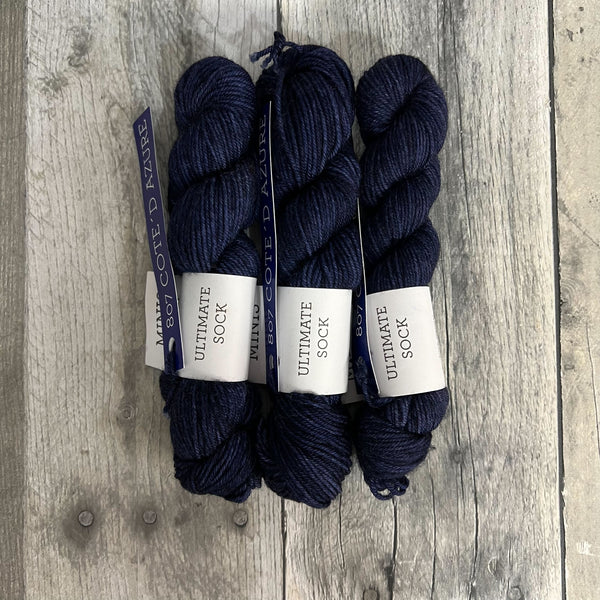 malabrigo ultimate sock mini skeins 807 cote'd azure - Knot Another Hat
