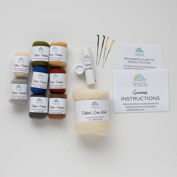 felted sky gnomes needle felting kit - Knot Another Hat