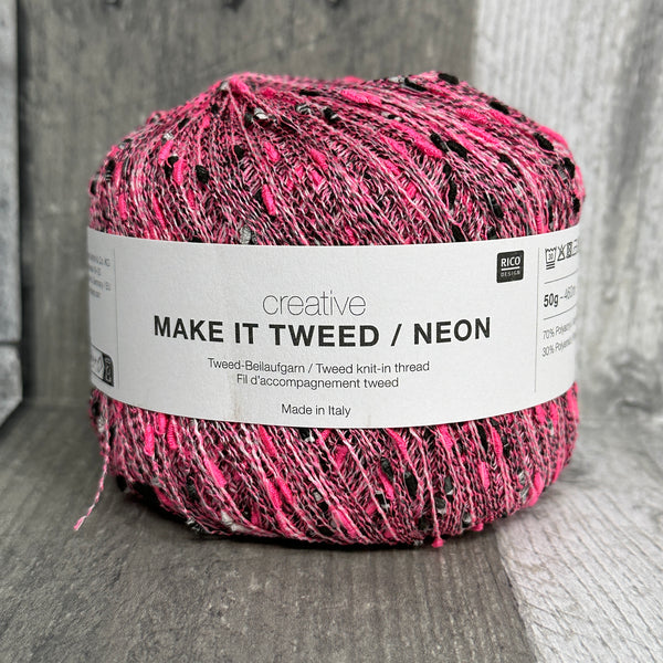 rico design creative make it tweed neon pink - Knot Another Hat