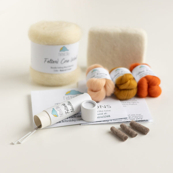 felted sky pumpkin trio mini needle felting kit - Knot Another Hat