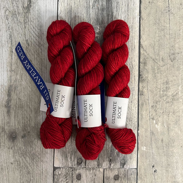 malabrigo ultimate sock mini skeins 611 ravelry red - Knot Another Hat