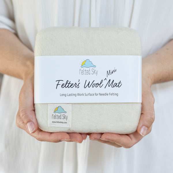 felted sky wool mini mat - Knot Another Hat