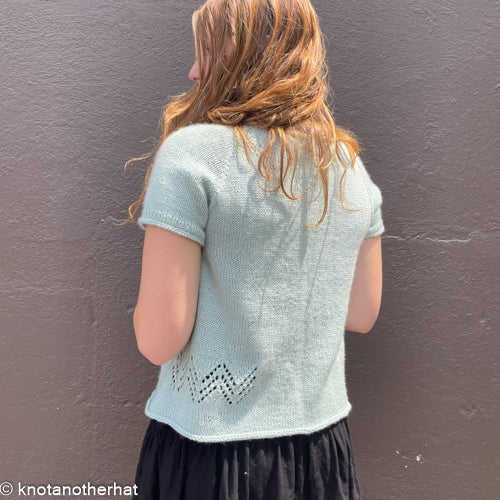one-of-a-kind handknit sample: olive knits tide pool tee  - Knot Another Hat