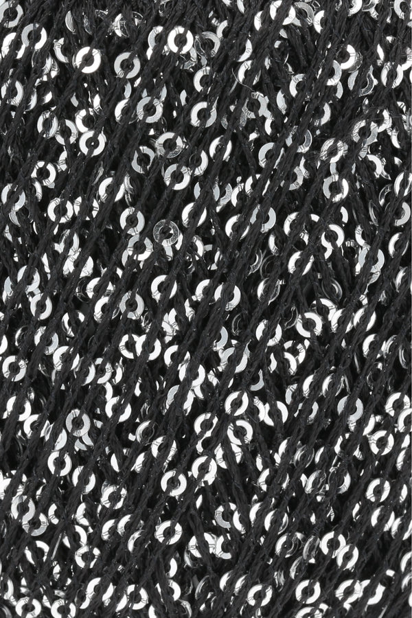 lang yarns paillettes 0004 black/silver - Knot Another Hat