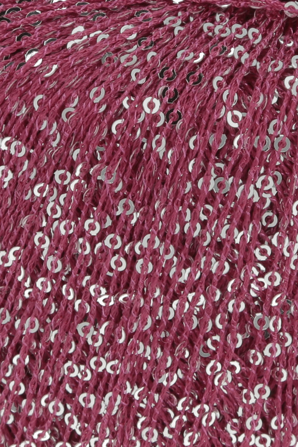 lang yarns paillettes 0066 wine/silver - Knot Another Hat