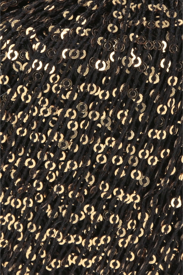 lang yarns paillettes 0070 black/gold - Knot Another Hat
