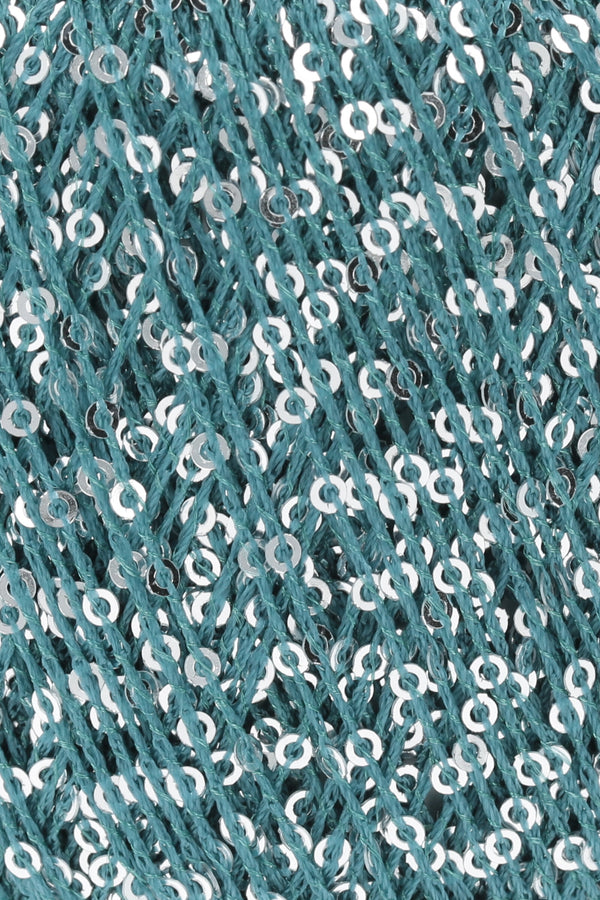 lang yarns paillettes 0088 teal/silver - Knot Another Hat