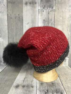 2-color stocking cap handknit hat