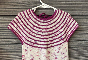 child's striped yoke handknit tee
