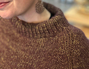 closeup image of the fabric of a handknit sweater