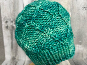closeup of fabric of handknit hat
