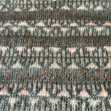 closeup image of the fabric of a handknit pullover sweater