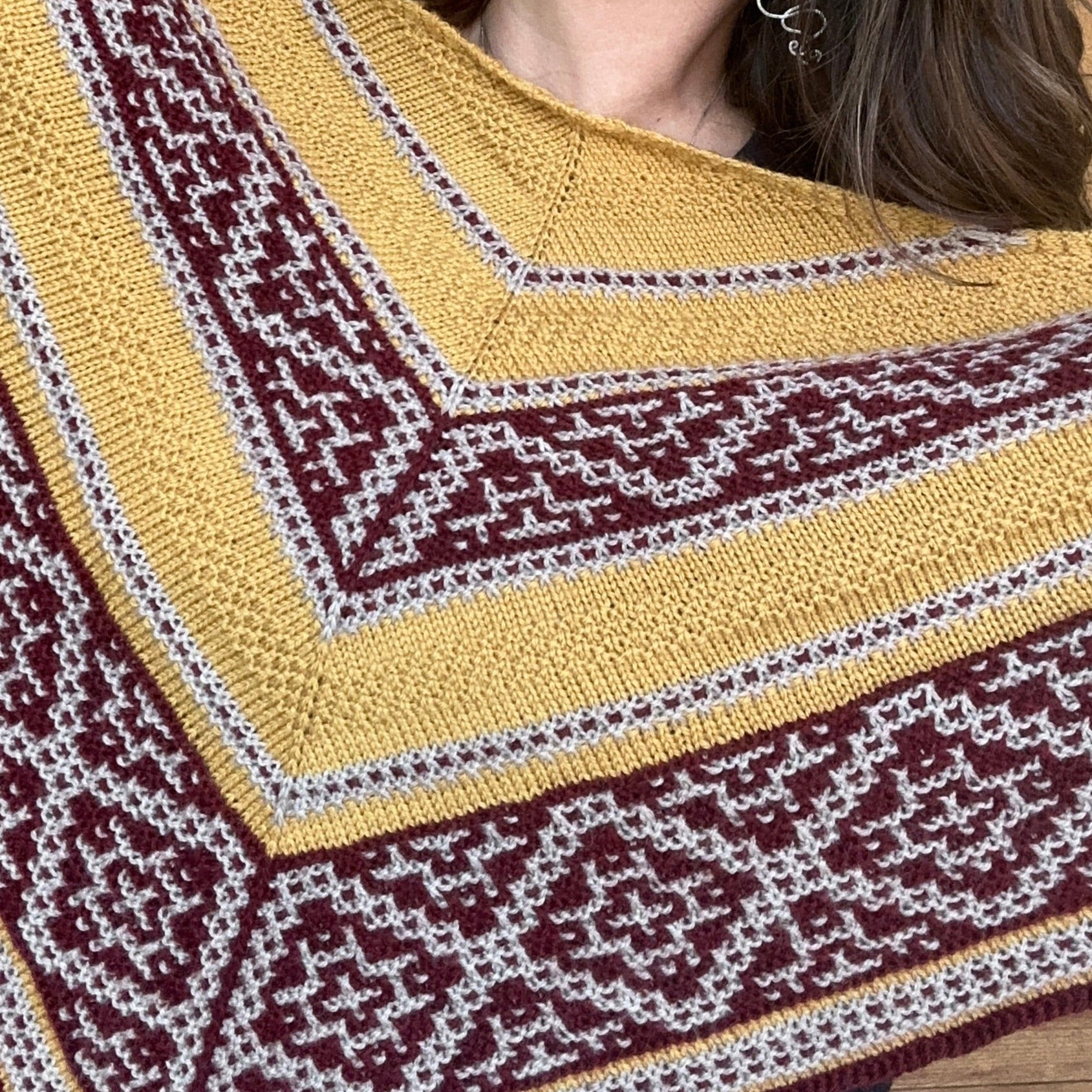shop sample: Meet Me at Midnight 3-color mosaic handknit