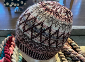closeup of fabric of handknit hat