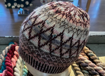 closeup of fabric of handknit hat