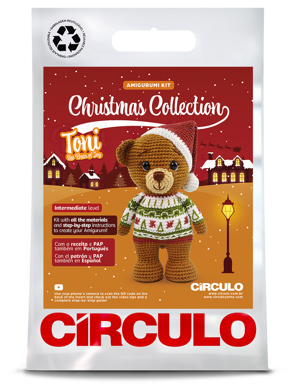 circulo amigurumi christmas collection kit toni the bear of joy - Knot Another Hat