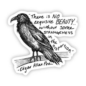 Edgar Allen Poe Crow Sticker - Knot Another Hat